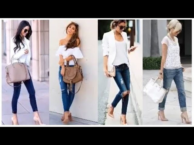 OUTFITS IDEA CASUALES CON JEANS Y TACONES 2018/2019!!! - YouTube