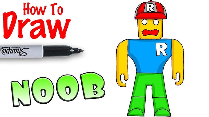 How to Draw Noob from Roblox printable step by step drawing sheet :  DrawingTutorials101.com