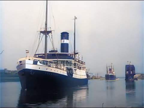 De Amsterdamse Haven in 1924 in kleur! Amsterdam's Harbor in 1924 in color! [AI enhanced & colorize]