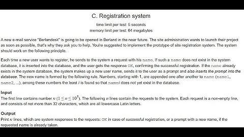 Codeforces - 4C. Registration System | Live Solution