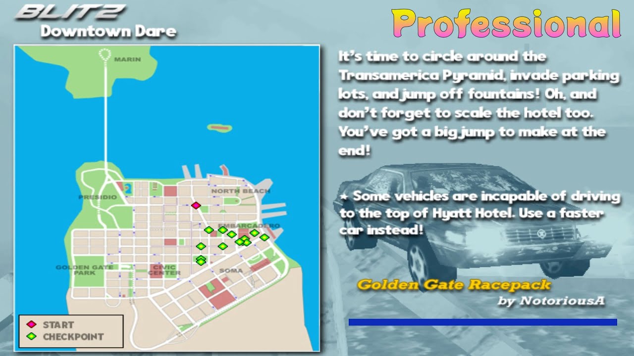 Midtown Madness 2 - Downtown Dare - Golden Gate Racepack Blitz[Professional]