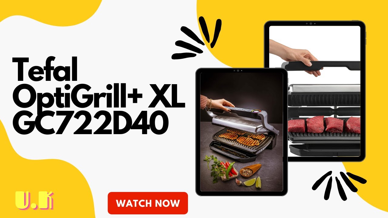 Tefal OptiGrill+ XL GC722D40 Intelligent Health Grill, 9 Automatic  Settings, Stainless steel, 2180W - YouTube