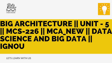 Big Architecture ||  Unit - 5 || MCS-226 || MCA_NEW || Data Science and Big Data || Ignou