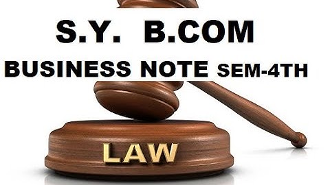 S.Y. Bcom Manan prakashan Business law note sem 4th