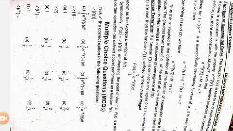 Laplace Transform Mcq part_ II By Mathematical method chapter 11