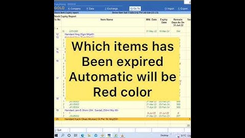 Expiry Date of All Item In Tally Prime