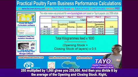 Practical Poultry Farm Business Performance Calculations FREE STEP BY STEP TUTORIAL