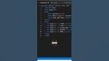 Ordered list types in html #html #css#coding  #shorts