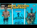 EM PÉ, SENTADO OU DEITADO NA PISCINA!! [ REZENDE EVIL ]