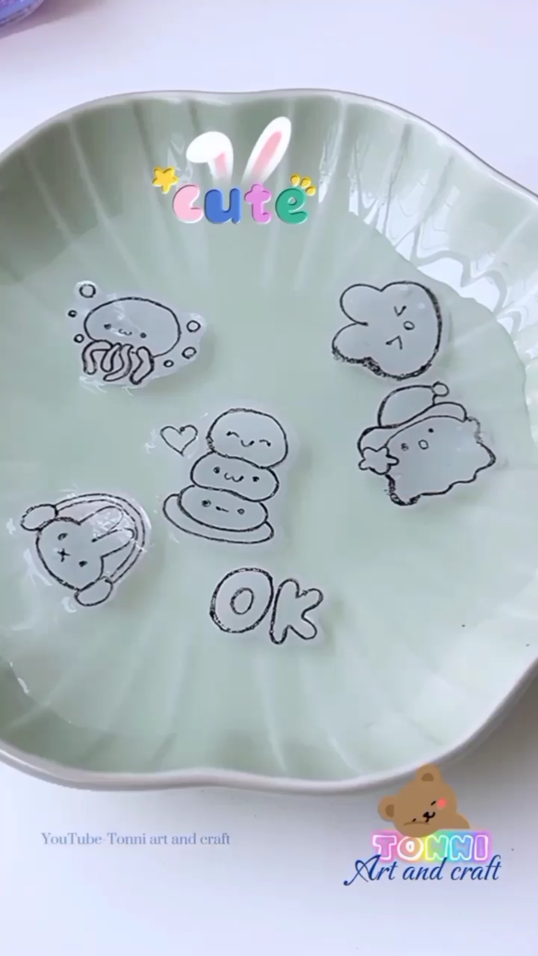 DIY transparent stickers #shorts #love #tonniartandcraft #diy #art #craft