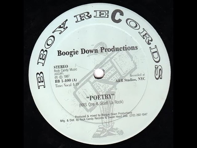 Boogie Down Productions - Poetry B Boy records 1987 - YouTube