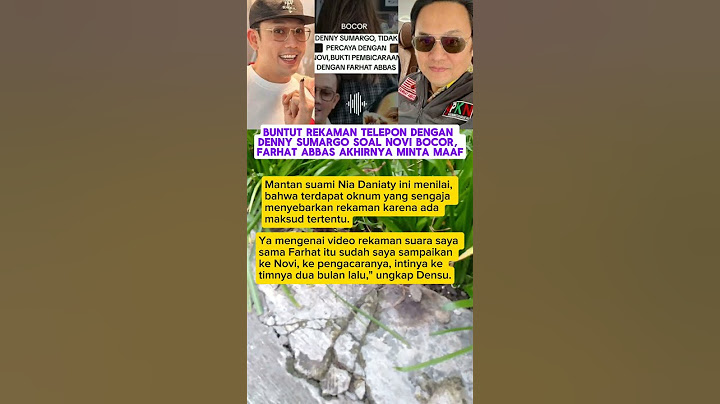 Buntut Rekaman Telepon dengan Denny Sumargo soal Novi Bocor, Farhat Abbas Akhirnya Minta Maaf