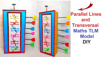 parallel lines and a transversal maths TLM model - diy - easy steps | craftpiller @howtofunda
