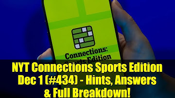 NYT Connections Sports Edition Dec 1 (#434) - Hints, Answers & Full Breakdown!