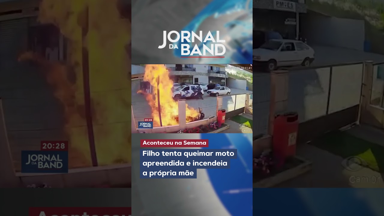 Filho tenta queimar moto apreendida e incendeia a própria mãe | Aconteceu na Semana #shorts