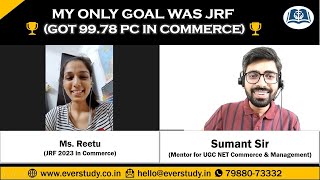 Interview with Topper Reetu | JRF in Commerce | UGC NET June 2023