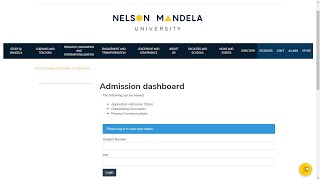 How to check Nelson Mandela University application status | NMU application status screenshot 2