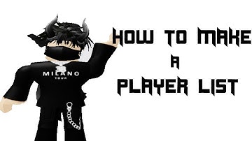 Roblox Studio How to Make A Player List 2021