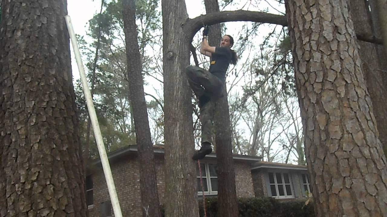 Climbing a Grappling Hook Rope 