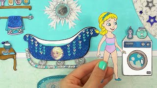 בובות מנייר- איך לצייר אמבטיה לאלזה