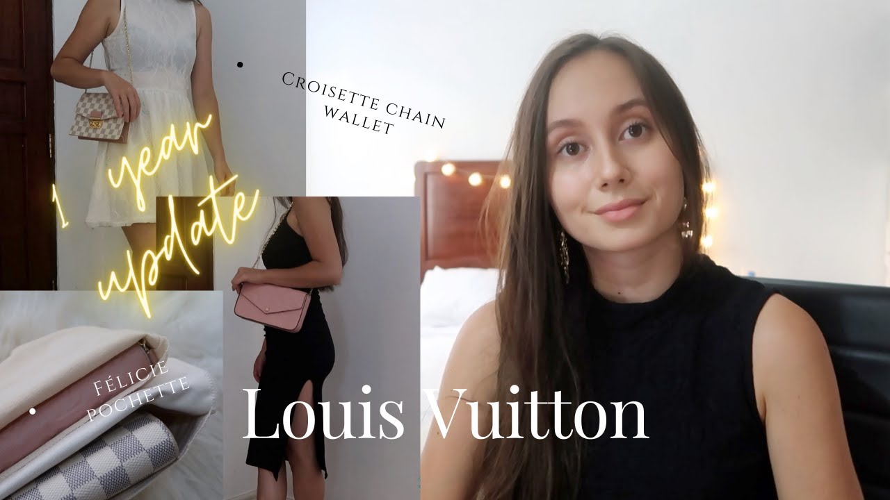AUTH!! CRUISE LOUIS Vuitton Felicie Game On Pochette Heart Chain
