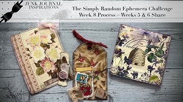 #simplyrandomchallenge The Simply Random Ephemera Challenge Week 8 Process Video - Grungy Summer Tag
