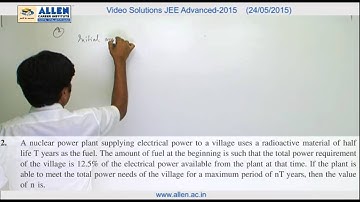 IIT-JEE Advanced 2015 Video Solution by ALLEN – Physics (Paper-1) Q. No. 01,02,03 (Paper Code-6)