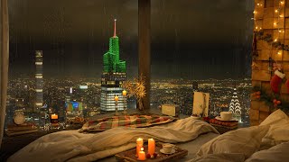 Relax In A Luxury New York Apartment | Rain On Window | Jazz Music for Relax and Study