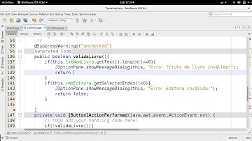 Java: Interface Gráfica usando Netbeans - Inserir (video 3 de 4)