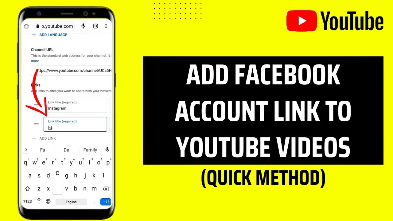How To Add Facebook Account Link To YouTube Channel YouTube