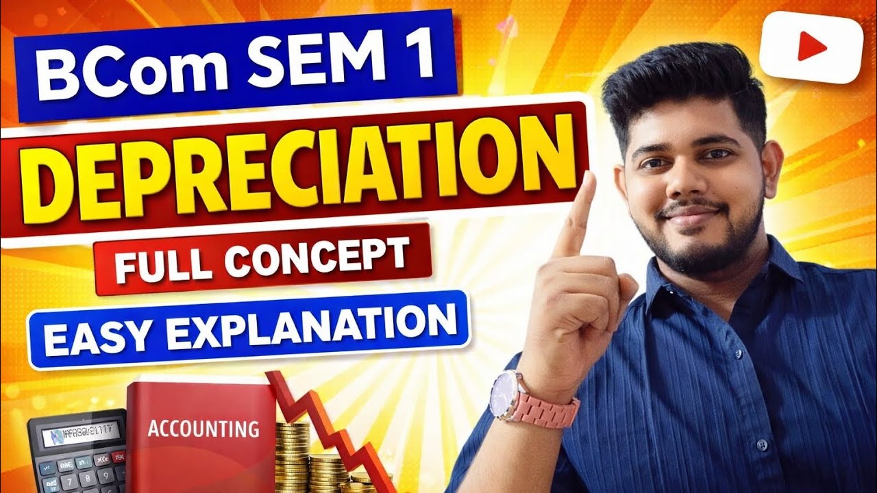 Depreciation Made Easy 🔥 | BCom & MBA Sem 1 Full Concept + Problems 