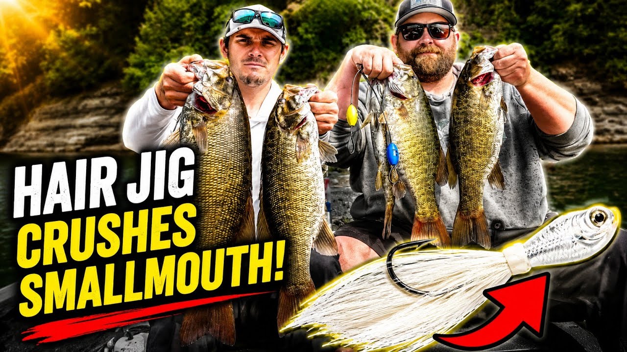 Hair Jig fishing Suspended Bass (Yough Dam) #hair jig #smallmouth #bass