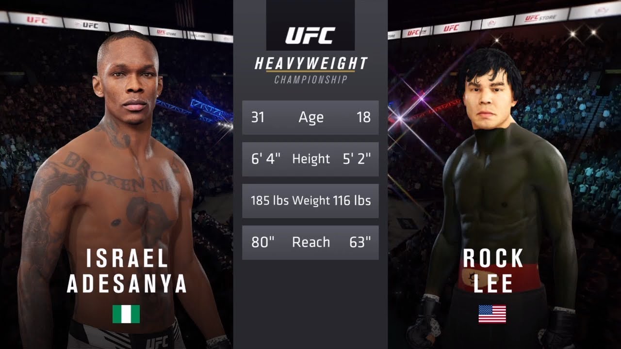 Israel Adesanya vs Rock Lee (EA Sports UFC 4) - YouTube