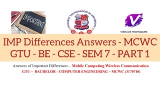 Answers of IMP Difference - MCWC - 3170710 | Mobile Computing & Wireless Communication | PART 1