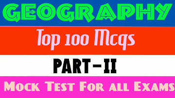 Geography top 100 Mcqs With Answer | Mock test for Jkssb Exam | Part-II