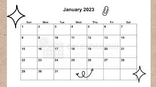 January 2023 Calendar Printable templates | PPT, PDF, Word, Excel, Xlsx, Docx Format | 2023 January