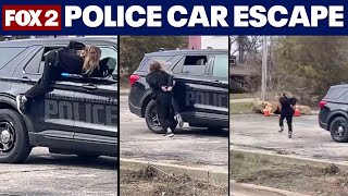 Michigan woman caught after police car escape while handcuffed