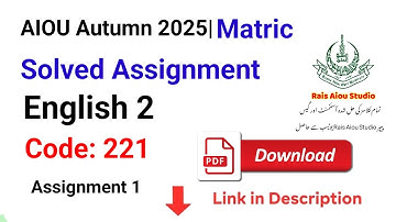 AIOU Code 221 Solved Assignment No. 1 | Autumn 2025 | English II