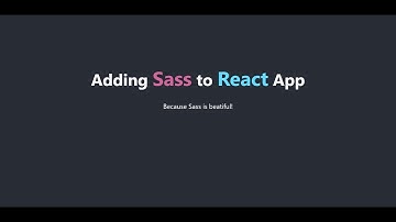 how to add sass to react app