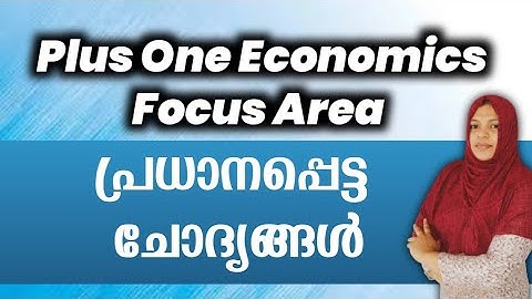 Plus One Economics Focus Area Important Questions|plus one|+1 Focus area|Economics|focus area|