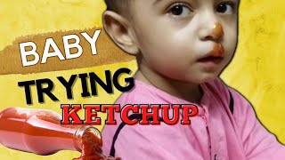 Cute baby trying to eat ketchup || DailyPicksandFlicks || @GMA