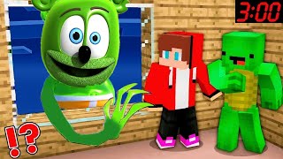 Jj And Mikey Hide From Gummy Bear In Minecraft Challenge Maizen Security House