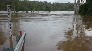 FLOOD ALERT ROAD CLOSURES LATEST NEWS COLLEGES CROSSING IPSWICH QLD