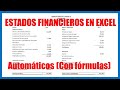 ESTADOS FINANCIEROS EN EXCEL 2021-2022 - Estado de Situación Financiera y Estado de Resultados