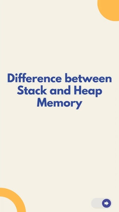 Difference between stack memory and heap memory #stack #heap # ...