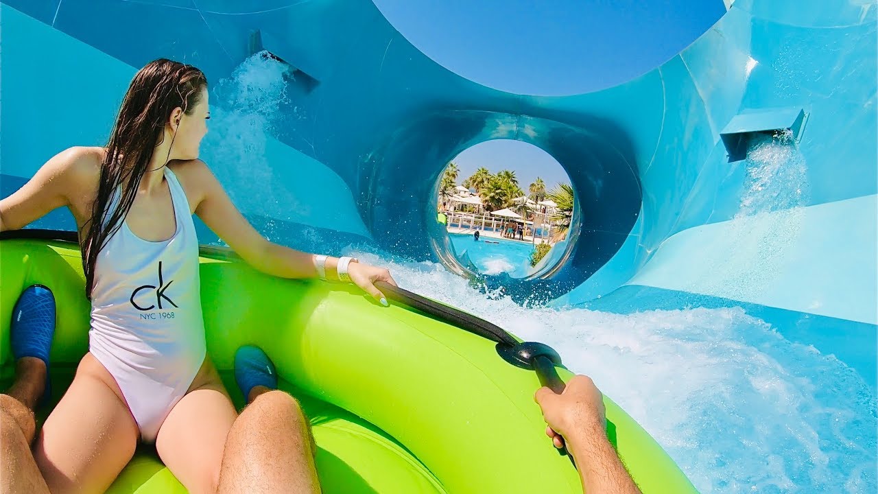 Waterslides at Laguna Waterpark in Dubai - YouTube Music.