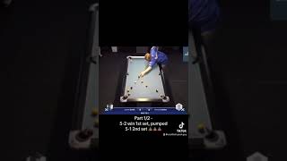 Part 1 of 2 - Win the 1st set 5-2, get pumped the 2nd set 5-1 🤦‍♂️🤦‍♂️🤦‍♂️ #fypシ #billiards #skills