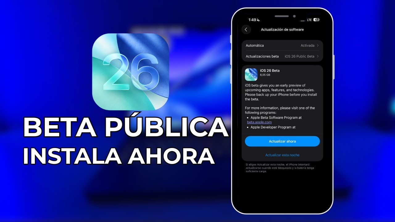 ¡Ya está disponible la versión beta pública 1 de iOS 26! - YouTube