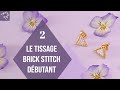 Tuto dbutant apprendre le tissage brick stitch  petites boucles doreilles en perles miyuki