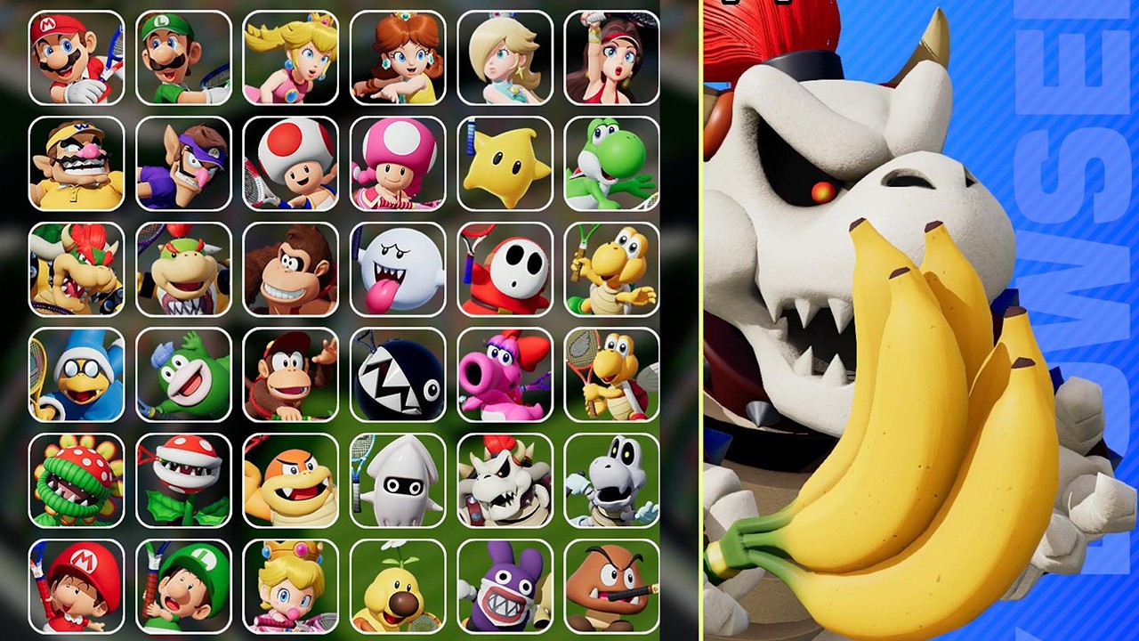 Mario Tennis Fever All Characters, Colors & Fever Rackets